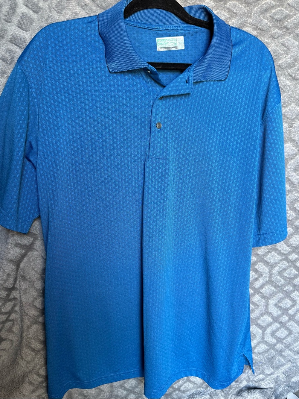 Hogan Men’s Royal Blue Textured Polo